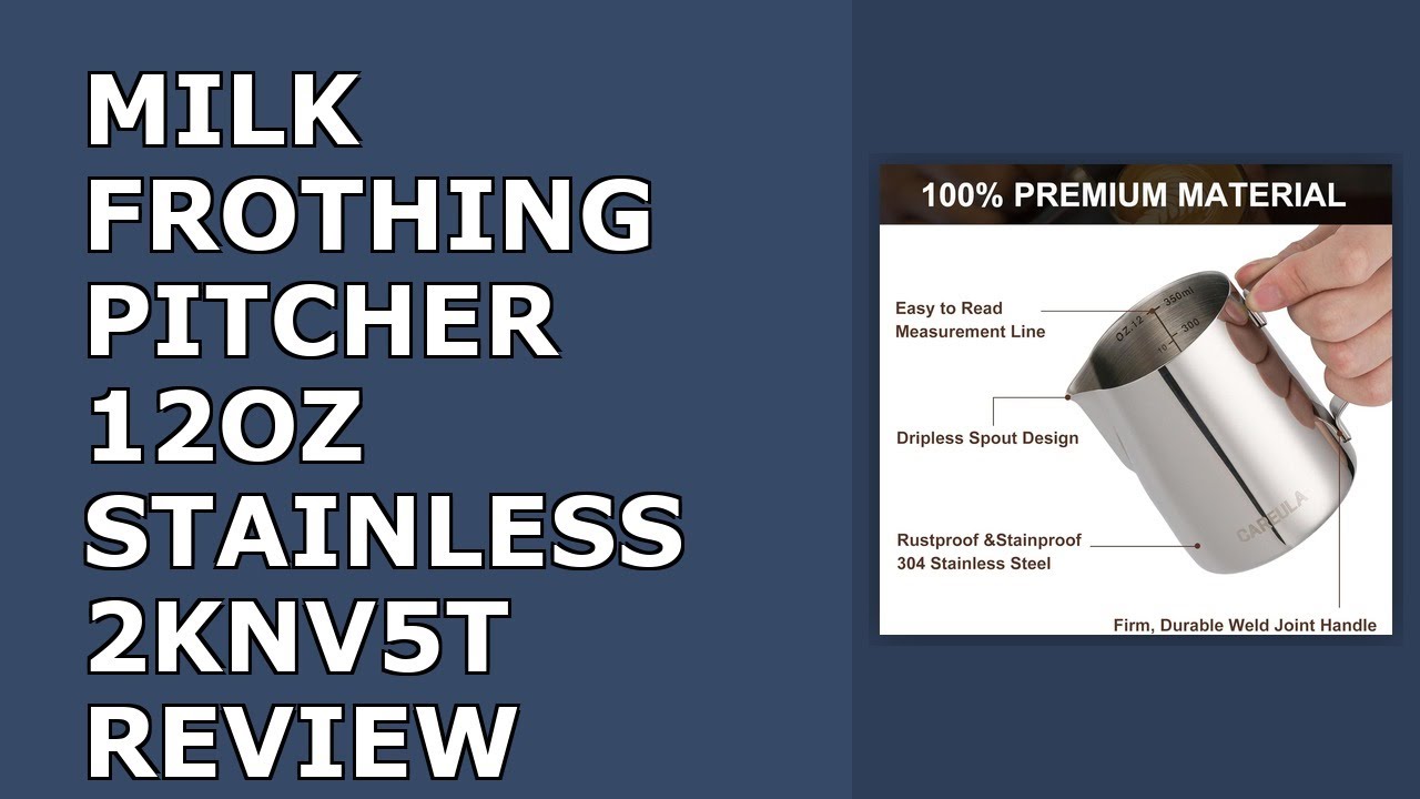 Milk Frothing Pitcher, 12oz Stainless Steel Milk Frother Cup Steaming Pitcher, Coffee Bar Review