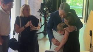 Mike Bush s family and colleagues surprise him after his final broadcast