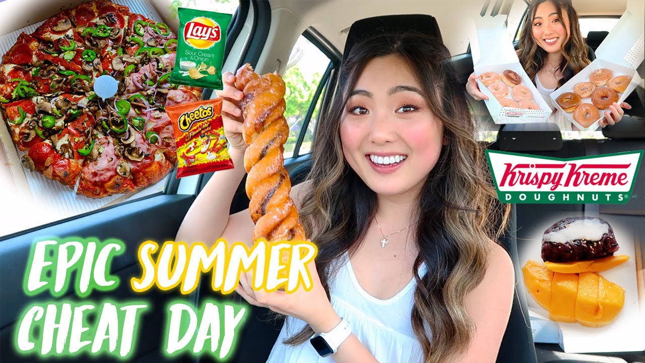 EPIC SUMMER CHEAT DAY | Eating Everything I Want (donuts, pizza, thai ...