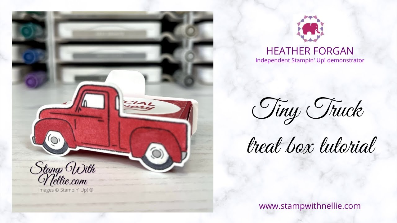 How to make a tiny treat box with Stampin' Up! Trucking Along stamp and punch
