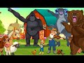 We're going on a bear hunt vs Old MacDonald Had A Farm Godzilla & King Kong Songs -Preschool Songs