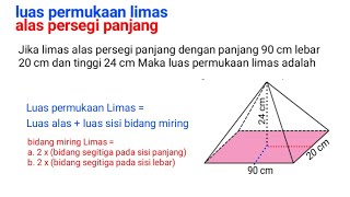 Luas permukaan Limas alas persegi panjang