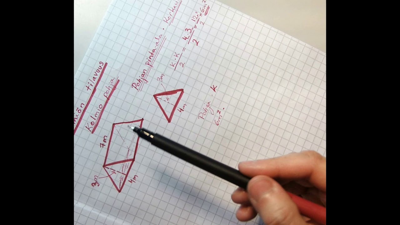 Särmiön tilavuus -  kolmio pohja