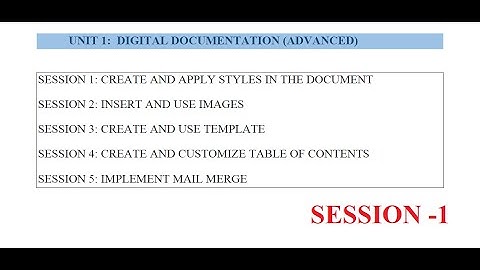 Class X || Subject Specific Skills || Part B || Unit 1 || Digital Documentation || Session 1- Styles