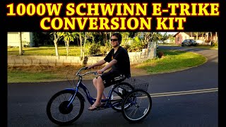 1000W SCHWINN E-TRIKE CONVERSION WITH 52V 17.5 Ah BATTERY