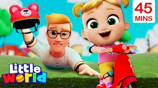 No No Play Safe | Boo Boo And Safety Song With Nina And Nico + More | Little World Nursery Rhymes