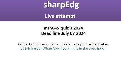 mth645 quiz 3 2024  100% correct solution | due date  July 7 2024