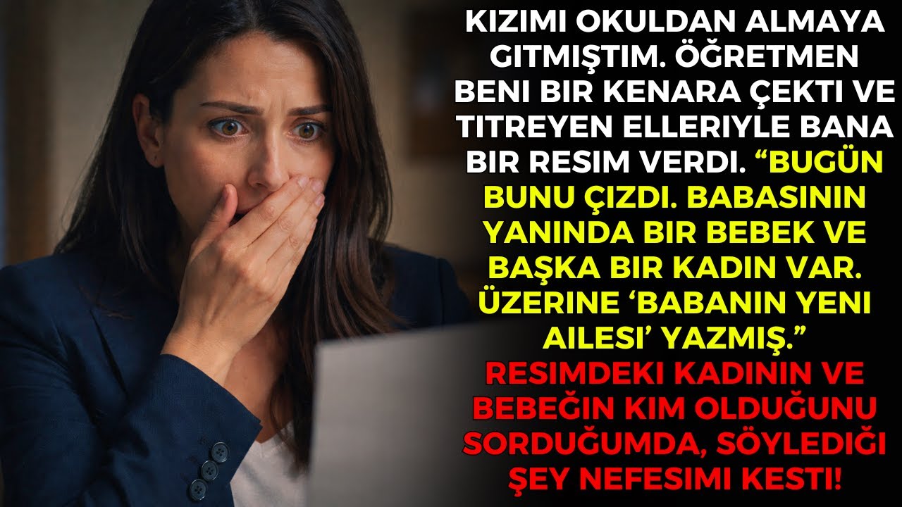 6 yaşındaki kızımı okuldan almaya gitmiştim, ama “aile” hakkında yaptığı resim beni şoke etti!