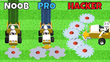 NOOB vs PRO vs HACKER in Stone Grass — Mowing Simulator Gameplay Part 1 | All Levels (Android, iOS)