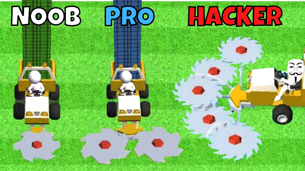 NOOB vs PRO vs HACKER in Stone Grass — Mowing Simulator Gameplay Part 1 | All Levels (Android, iOS)