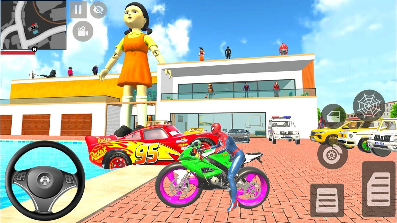 Spider-Man in Indian Thift Auto Simulator 3D🤩Indian Police chase🚨Android Gameplay  