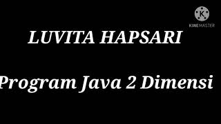 Program Java Array 2 Dimensi