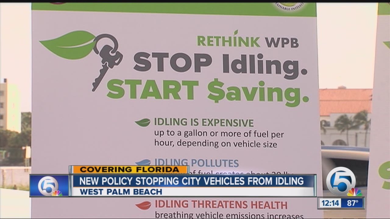 West Palm Beach stopping idling of all city utility vehicles after 5