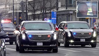 Joe Biden's presidential motorcade in Poland, huge police lockdown