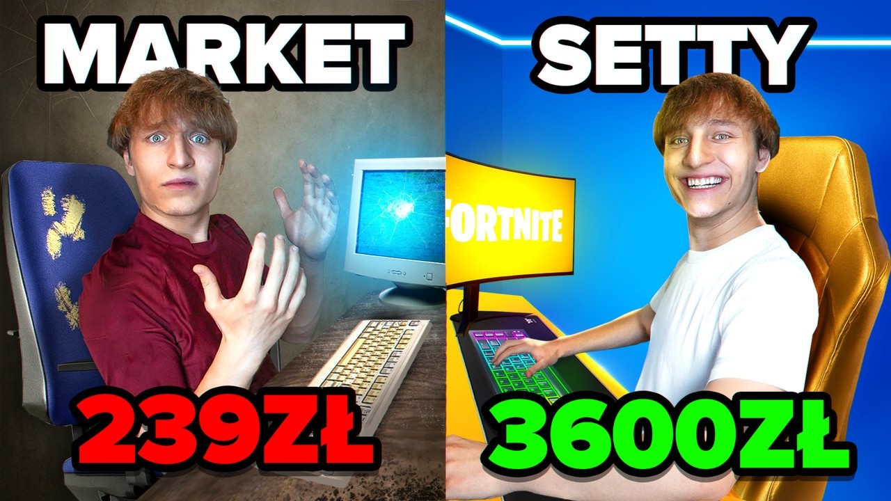 Gamingowy Zestaw z SUPERMARKETU vs SPRZĘT PRO PLAYERA w Fortnite
