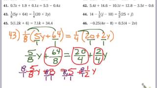 Common Core Math: Solving Multi Step Equations Distributive Clearing the Fraction