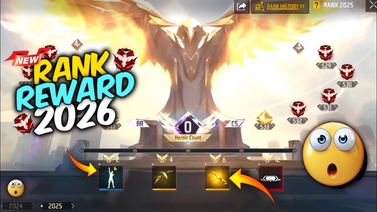 Free Fire Full Ranking Rewards NEW RANK 2026 YEAR REWARDS NEXT RANK YEAR REWARDS FREE FIRE | 2026 RANK ...