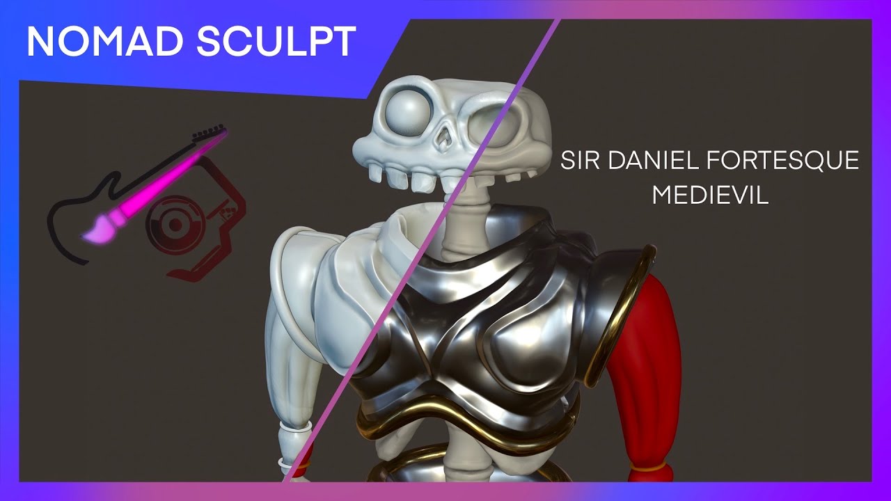 Sir Daniel Fortesque Sculpting and Texturing, Nomad Sculpt and Procreate