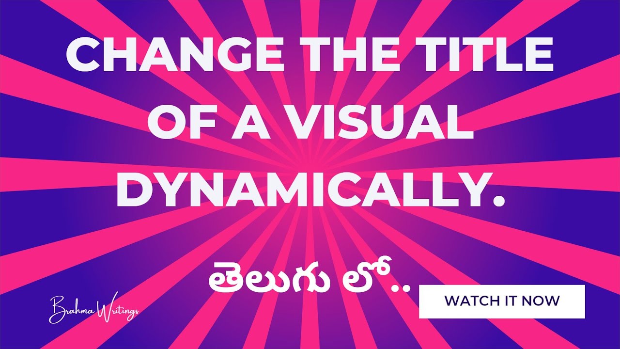 How to change the title of a visual Dynamically in Power BI - YouTube