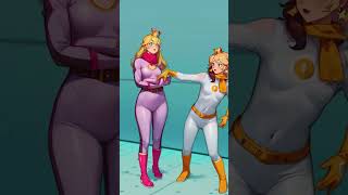 AI Animated Princess Peach & Princess Daisy fight by Halcybella #shorts