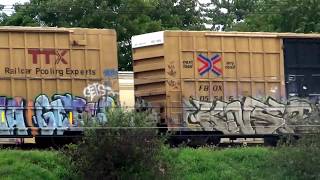 Huge 5 Engine CSX Freight Train