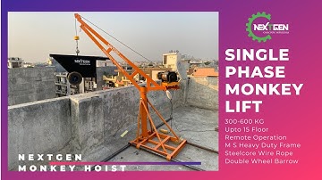 Single Phase Monkey Lift / Mini Crane /Building Materials Lift / Monkey Hoist / 40 K +91-7065566201