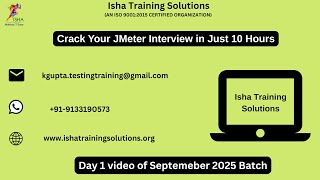Crack Your JMeter Interview Day 1 video on 30th sep 2025.call/WhatsApp us on+91-9133190573 to enroll