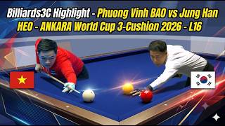 Billiards3C Highlight - Phuong Vinh BAO vs Jung Han HEO - ANKARA World Cup 3-Cushion 2026 - L16 screenshot 3