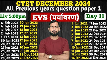 Ctet December 2024/Ctet Previous Year Questions Paper 1 / Evs practice Set 11 by avinash sir