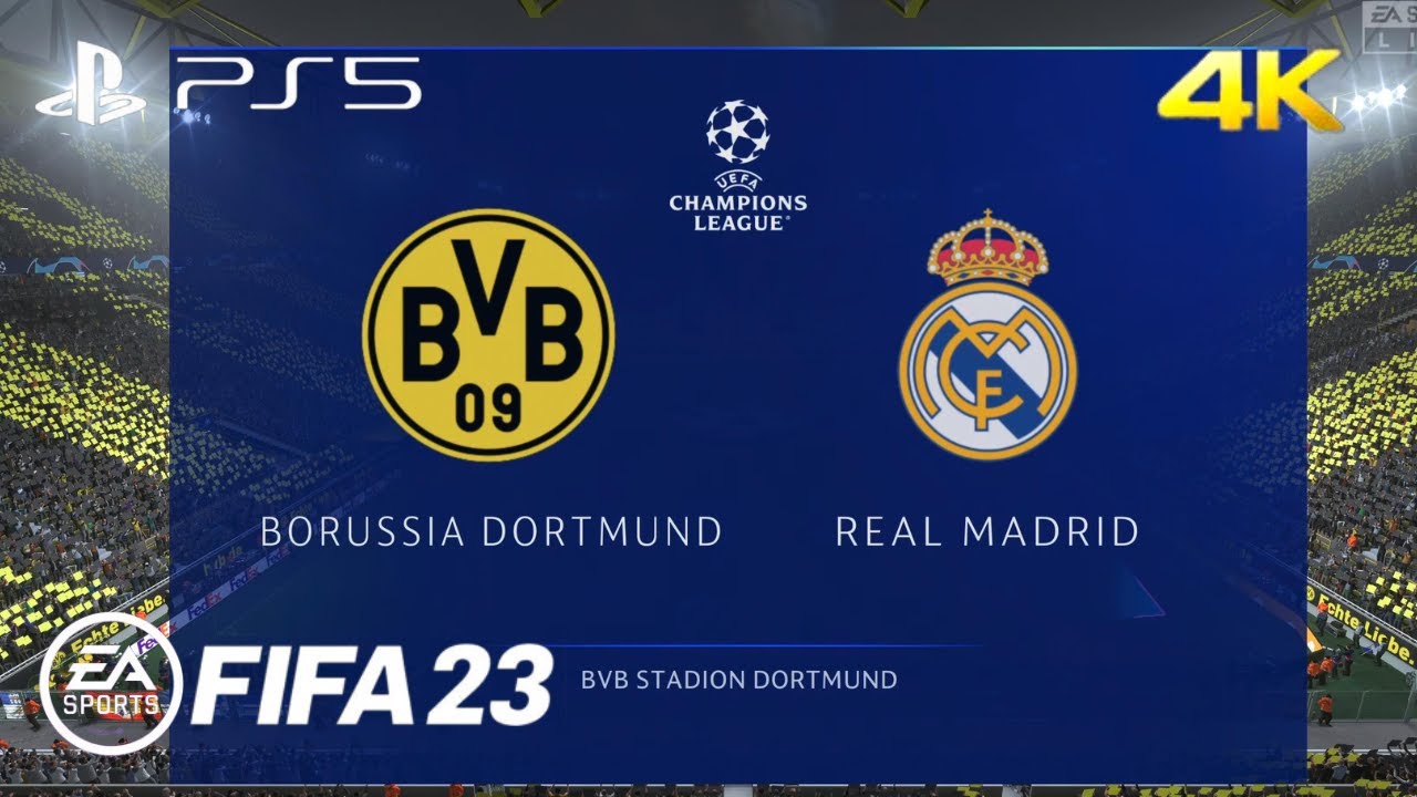 FIFA 23 Real Madrid vs Dortmund UCL Full Match. PS5 Gameplay [ 4K