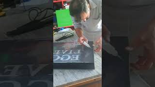 Dy 2D acrylic signage at home||3D Signage fabrication||3D Signboard making process||AA Signage