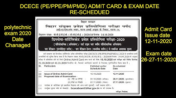 BCECEB(DCECE)[PE/PPE/PM/PMD]-2020 Admit Card & Exam date Changed