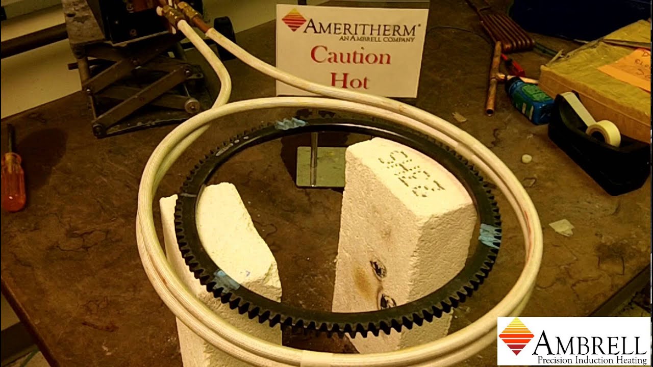 Induction Heating Heating a Steel Gear Ring YouTube