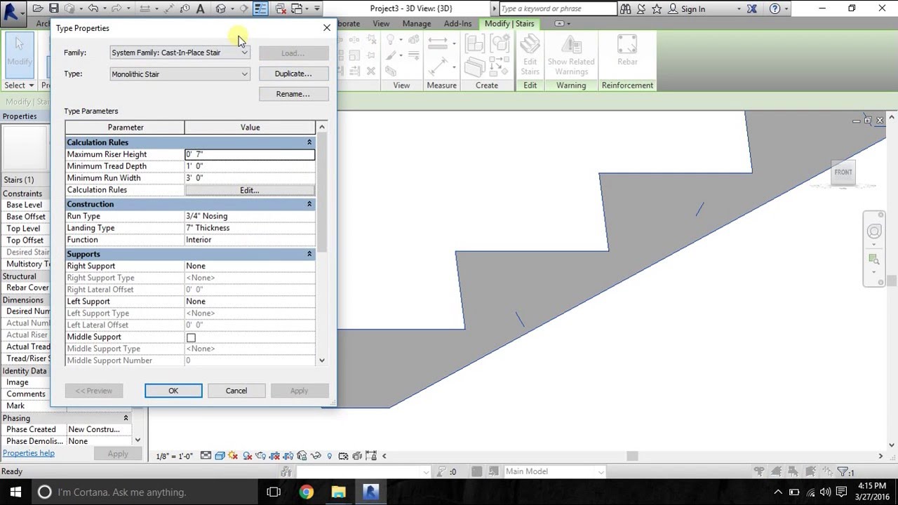 How to apply different material on stair nosing in Revit Architecture