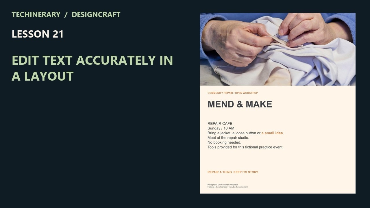 DesignCraft 21: Edit text accurately in a layout - YouTube