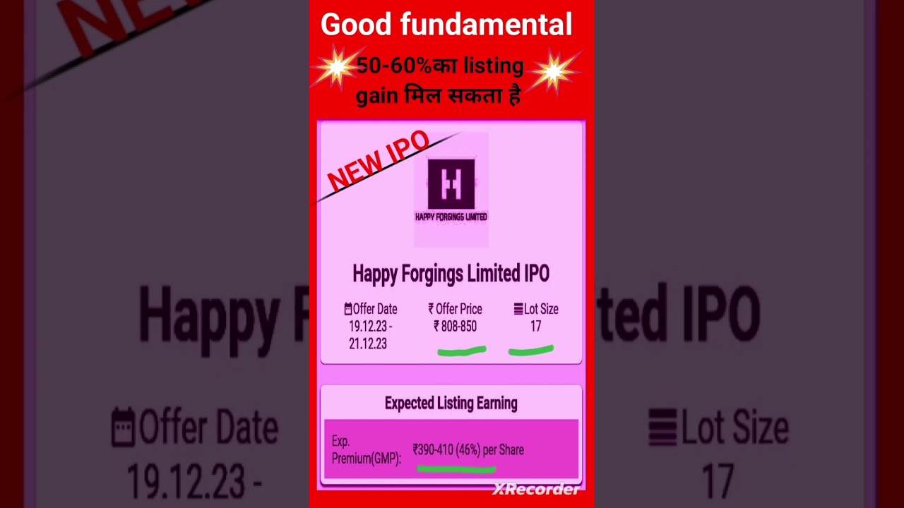 Happy forgings ipo review latest GMP listing gain 
