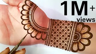 आसान मेहंदी डिजाइन तीज त्यौहार स्पेशल | Arabic Mehndi Design for front hand | Easy Mehndi design