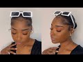 Sleek Low knot bun using braiding hair + styling my edges 💖