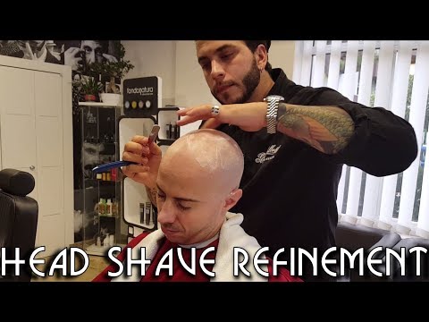 💈 Old school Barber - Head Shave Refinement - ASMR no talking