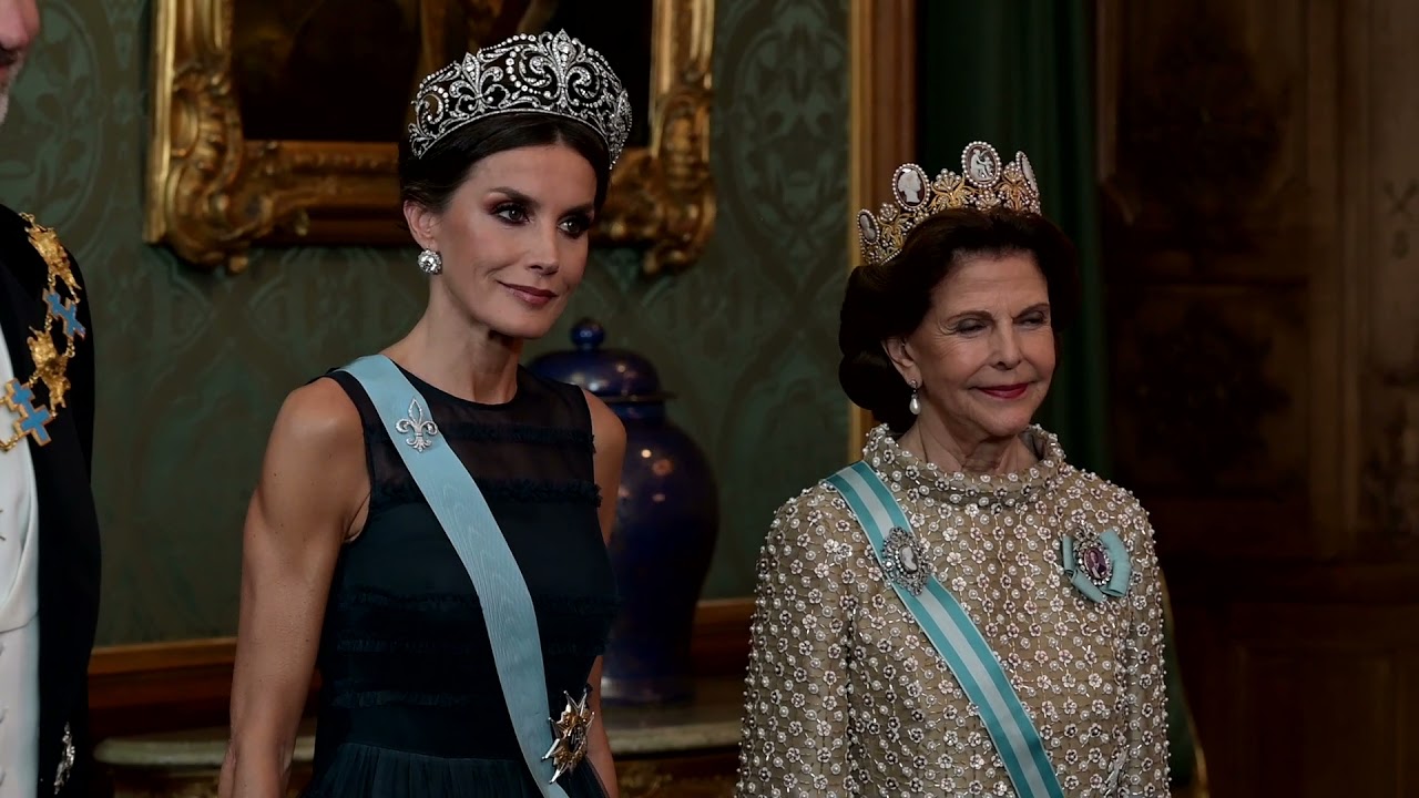 Royal banquet at the Palace with Swedish and Spanish Royal Family