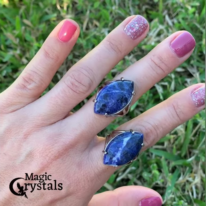 Sodalite Stone Ring - Natural Sodalite Jewelry - Magic Crystals