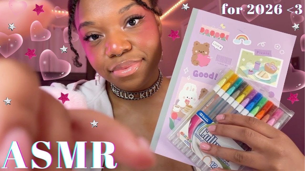 *ASMR* romanticizing a girly new year ♡ planning, manifestations, + more ✩‧₊࿐࿔