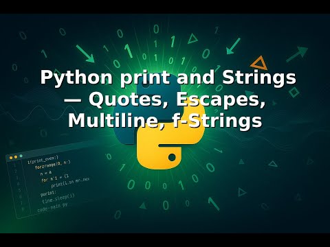 Ep 4 |🧵✍️🖨️ Python print and Strings — Quotes, Escapes, Multiline, f-Strings