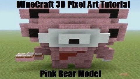 MineCraft 3D Pixel Art Tutorial - Pink Bear Model