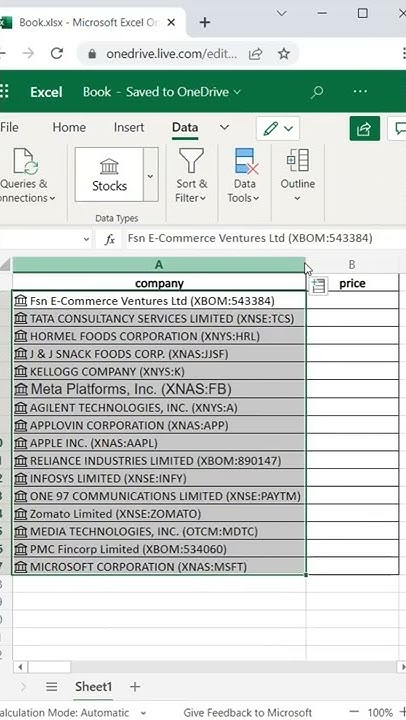Company Current Stock Price In Excel YouTube company-current-stock-price-in-excel-youtube