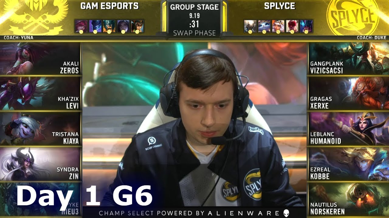 GAM vs SPY  Day 1 S9 LoL Worlds 2019 Group Stage  GAM Esports vs