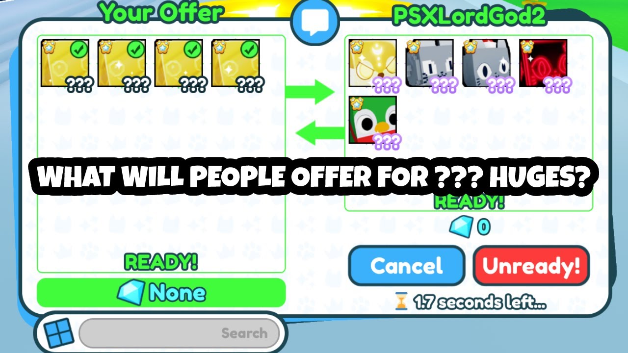 WHAT WILL PEOPLE OFFER FOR ??? HUGES?