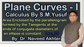 Area enclosed by parallelogram formed by conjugate diameters is constant. Plane Curves I.f.Lec-29