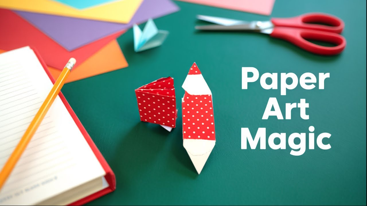 Бумага превращается в книгу и карандаш📚 | Простое и весёлое оригами