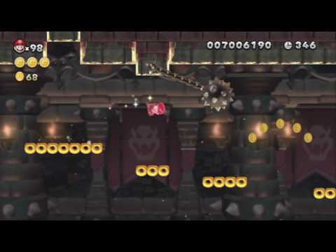 NSMBU - Superstar Road-8 - Pendulum Castle 100% Guide & Stage-By-Stage Speed Runs
